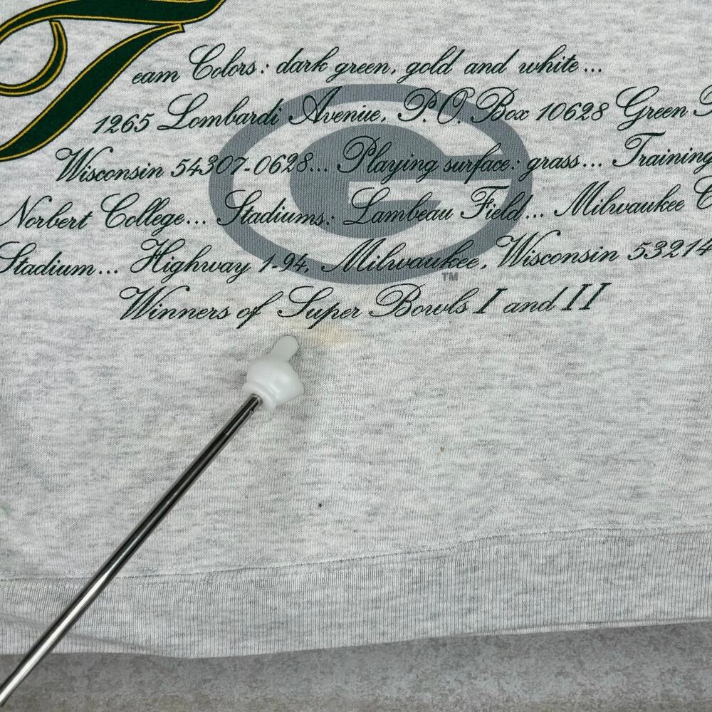 Vintage 90s Packers Sweatshirt Mens M Light Grey Cotton Nutmeg USA Cut Sleeves - Picture 6 of 6